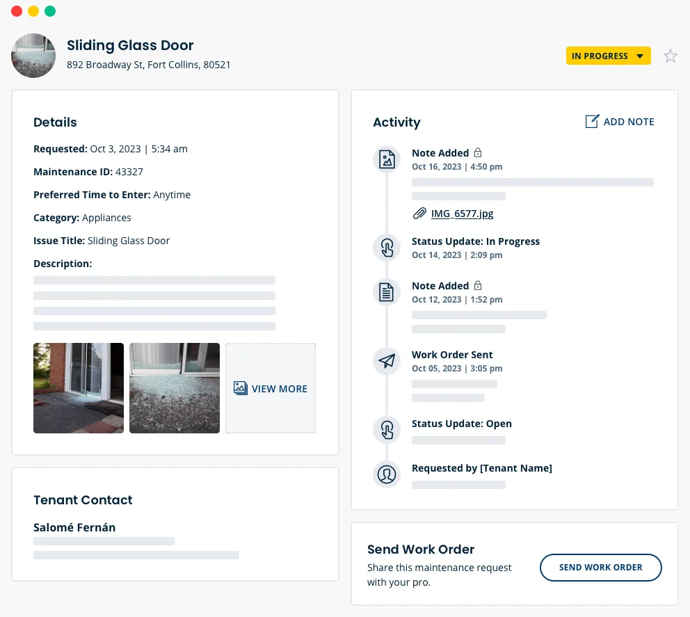 turbotenant maintenance request