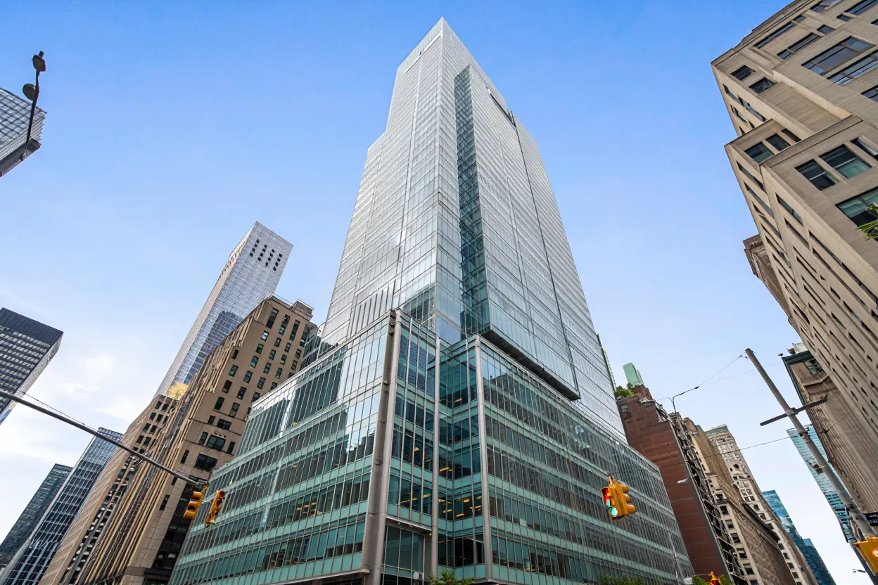 Sixth Avenue office building at 1350 Sixth Ave listed by SL Green as part of a $2.5B asset sale, with hopes for $360M in proceeds.