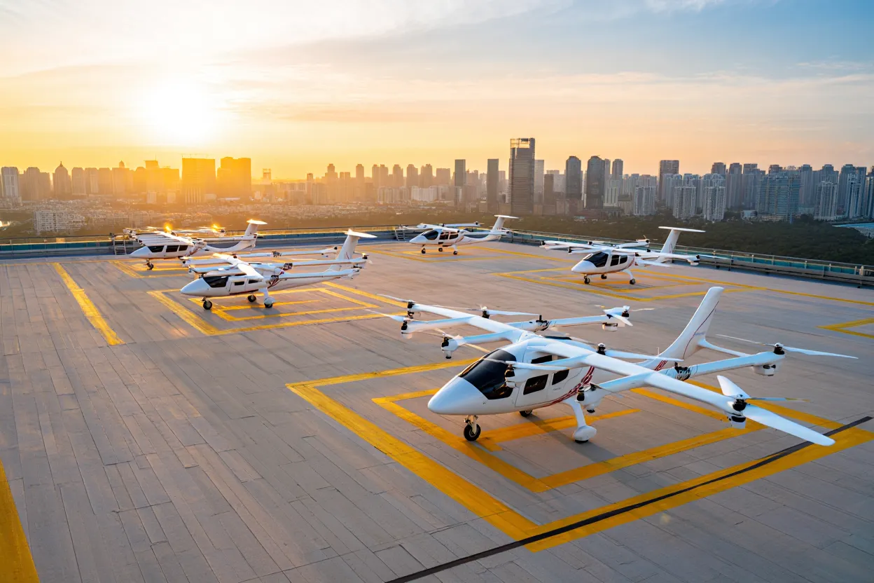 Air taxi markets expand as the FAA selects eight agencies for an eVTOL pilot program, advancing urban air mobility and CRE development.