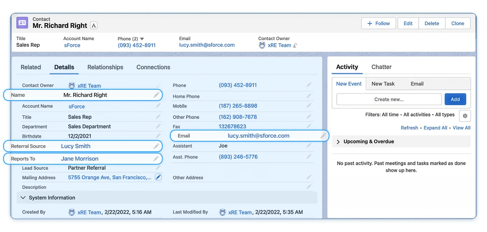 AscendixRE contact and relationship management centralization