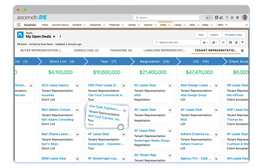 AscendixRE deal and pipeline management