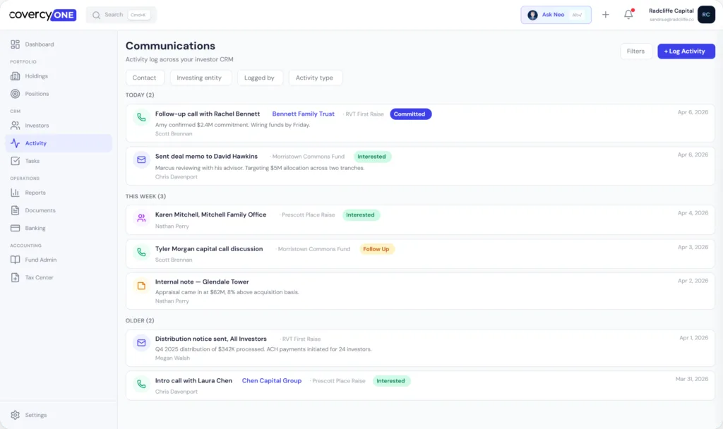 covercy one communication crm
