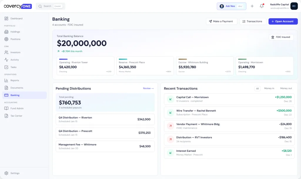 covercy one banking and payments