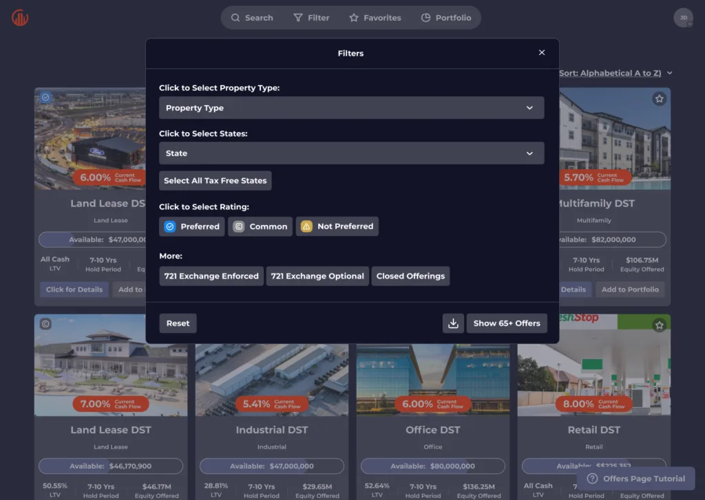 1031 crowdfunding Advanced Filtering & Search