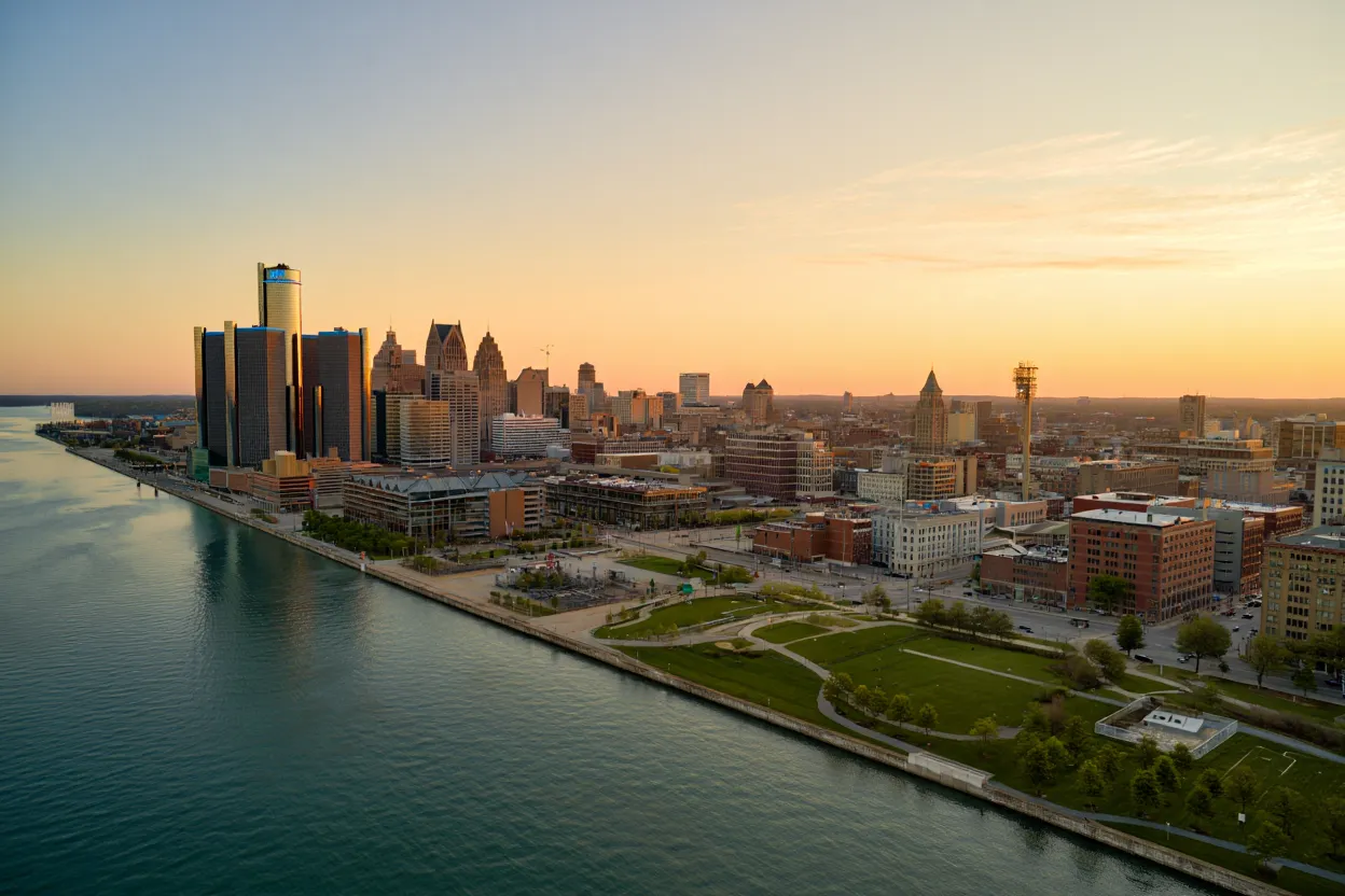 Detroit's $1.6B riverfront overhaul will add housing, parks, and entertainment, backed by up to $300M in state tax credits.