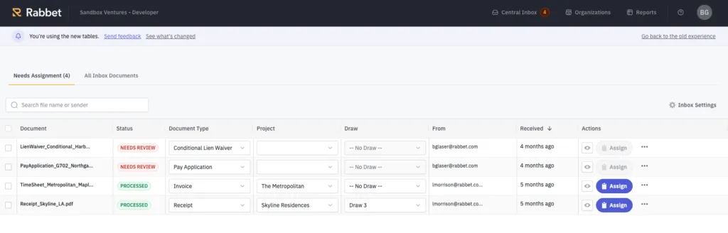 Rabbet Development AI Document Processing