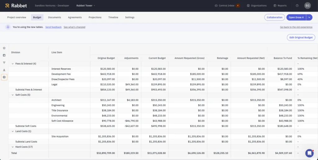 Rabbet Development Budget Management