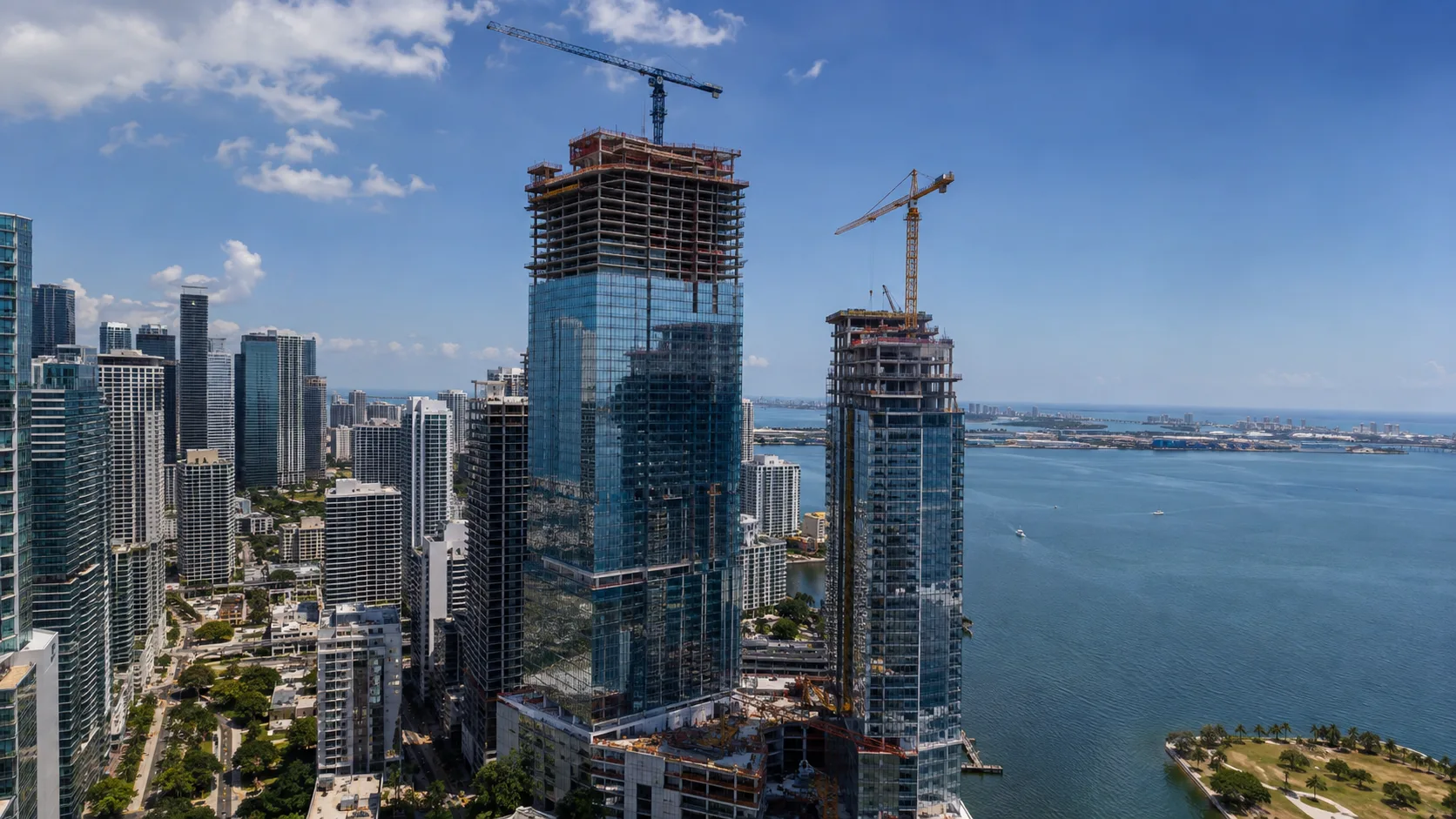 Two Miami office towers could add over 1.5M SF of leasable Brickell space, giving large corporate tenants more room to relocate.